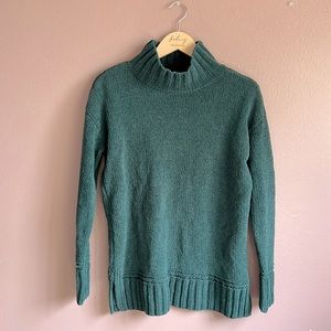 Loft Mockneck sweater - emerald green, size small. SO SOFT!